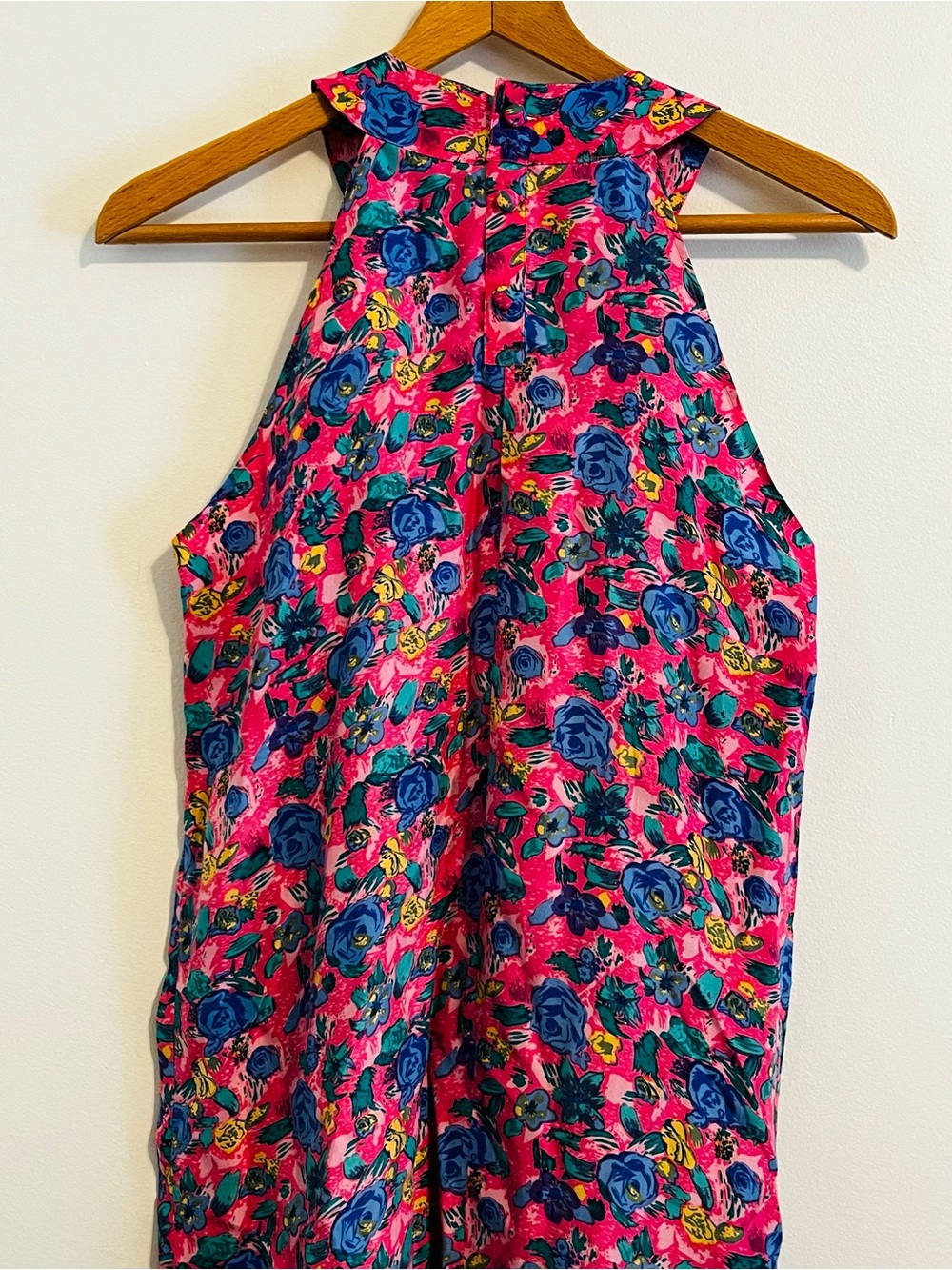 Vintage Victoria’s Secret 100% Silk Floral Maxi Dress Pink Blue Sleeveless Flowy - Picture 6 of 8